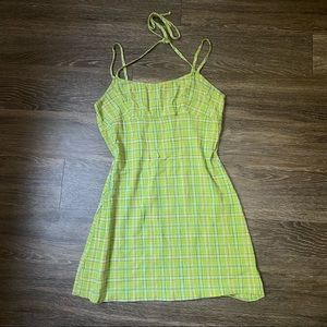 RAMPAGE green and yellow plaid dress